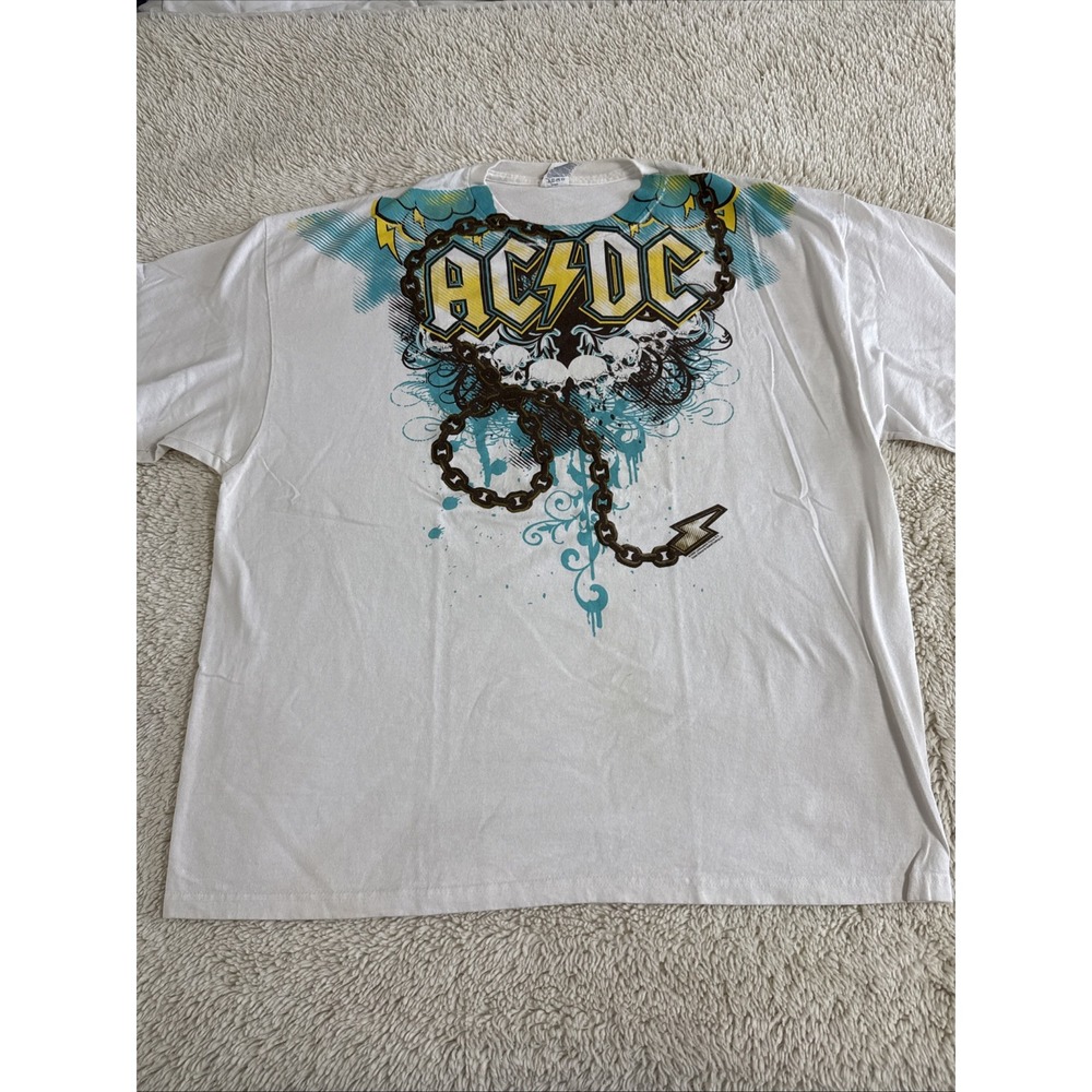2006 AC‎ / DC Skull Design 2XL T-Shirt ANGUS & MALCOLM YOUNG BRIAN JOHNSON White